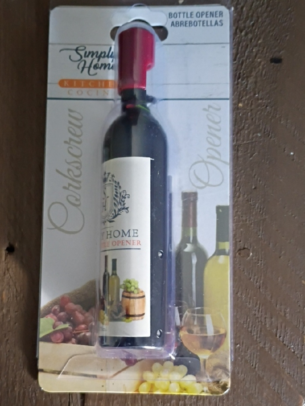 Bottle-Shaped Corkscrew Wine Opener - Red Top